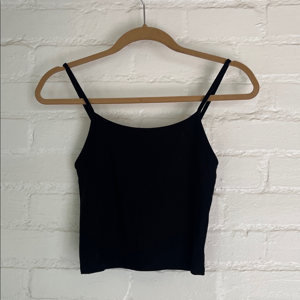 American Eagle Outfitters Black Ribbed Slim Cami Small